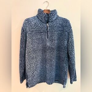 Boxercraft Sherpa Pullover | Men’s XL | Cozy Teddy Fleece Quarter Zip | Blue